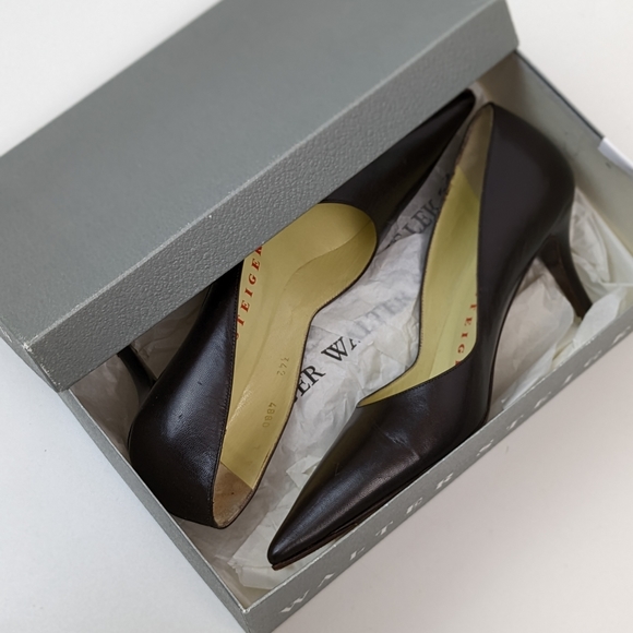 Walter Steiger Chocolate Brown Leather Heels - Picture 5 of 6